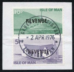 Isle of Man 10p and 5p QEII Pictorial Revenue CDS On Piece