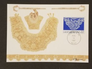 FDC Maxi Card Maximum 1987 Lacemaking Stamp M90