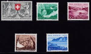 Switzerland 1953 Pro Patria Semi-Postal complete (5)  VF/NH(**)