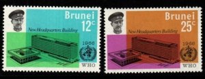 BRUNEI SG142/3 1966 INAUGURATION OF WHO HEADQUARTERS MNH