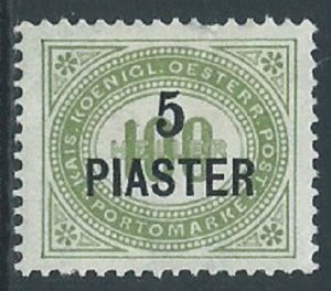 Austrian Offices in Turkish Empire Sc #J5, 5pi on 100h, MH