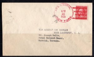 US 1925 ZEPPELIN SERVICE ZR-3  APR.15.1925 NEW YORK TO WARWICK, BERMUDA