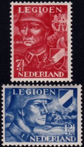 ✔️ NETHERLANDS 1942 - SURTAX DUTCH LEGION - SC. B144/5 NVPH 402/403 ** MNH