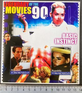 Turkmenistan 2002 basic instinct michael douglas sharon stone cinema sheet 