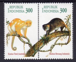 Indonesia 1996 FAUNA MONKEY'S Pair Perforated Mint (NH)