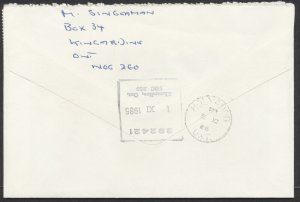 1985 Registered Cover Kincardine ONT to Holyrood