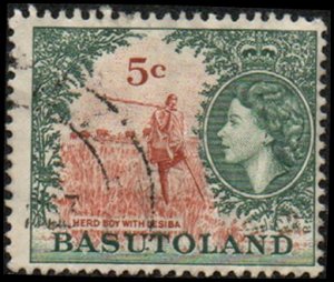 Basutoland 77 - Used - 5c Herd Boy with Lesibo (wmk 4) (1962) (cv $1.10) +