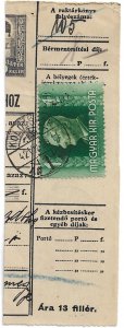 HUNGARY VISSZATERT 1942 Kolozsvar Romania Parce Receipt Card Half Sc 597 VFU