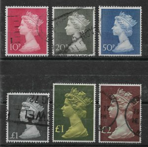 Great Britain lot of 6 stamps, Queen Elizabeth-II, VF USED (A-7) 