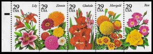 PCBstamps  US #2829/2833a Bk Pane $1.45(5x29c)Garden Flowers, MNH, (11)