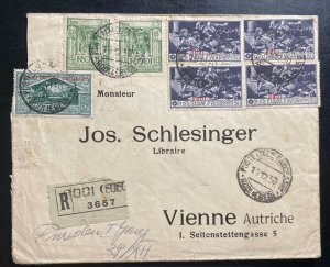 1930 Rhodes Island Italy Registered Judaica Cover to Vienna Austria Cv$64