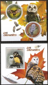 Mali 2018 Birds Owls Sheet +S/S MNH