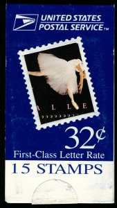 US #3237 BK273 MAKE-SHIFT BOOKLET, Ballet, VF/XF mint never hinged, Fresh, To...