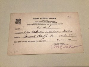 United States Union Pacific Railroad System Oregon 1921  postal card 66930