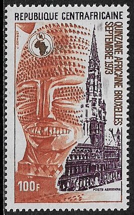 Central Africa #C112 MNH Stamp - African Week - Head and City Hall