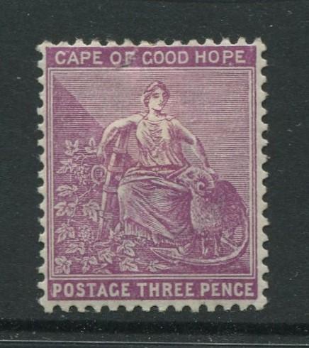 Cape of Good Hope - Scott 46- Hope-1886 - WMK 16 - MH -Single - 3p Stamp