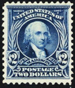 312, Mint VF VLH $2 Madison With PSAG Certificate * Stuart Katz