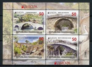 Macedonia 2018 MNH Bridges Europa Bridge 4v M/S Booklet Architecture Stamps