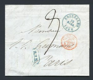 1840 FSL Brussels, Belgium to Paris, France - Bold Brussels Postmark!