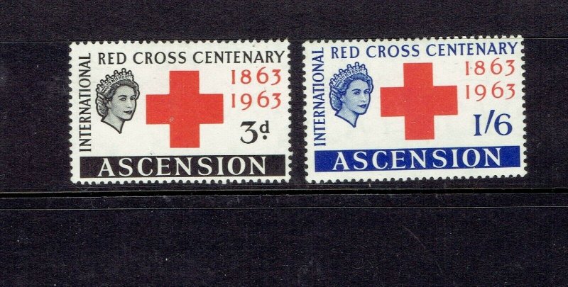ASCENSION ISLAND - 1963 RED CROSS CENTENARY - SCOTT 90 TO 91 - MLH