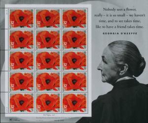 1996 32c Georgia O'Keeffe, American Artist, Sheet of 15 Scott 3069 Mint F/VF NH