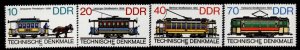 Germany GDR 2542-4 MNH Trams, Streetcars, Horses