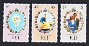 Fiji Charles and Diana Royal Wedding 3v 1981 MNH SC#442-444 SG#612-614