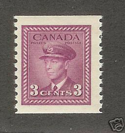 CANADA SC# 280 1948 3 cents War Isue Coil  MLH