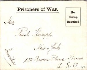 1914 Isle of Man England German POW WW1 Cover To Bronx New York NY USA