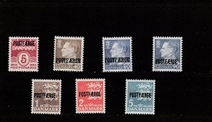 Denmark  Scott#  Q43-Q48  MH  (1967-74  Parcel Post)