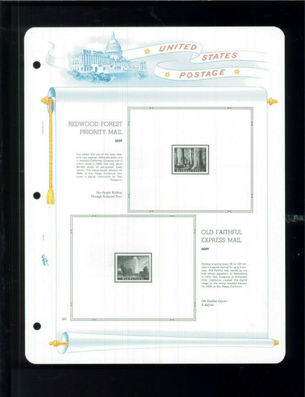 2009 White Ace U.S. Regular Issue Plate Number Stamp Supplement Pages USR-PB40