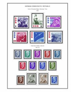 GERMANY [EAST-DDR] STAMP ALBUM PAGES 1949-1990 (334 color illustrated pages)