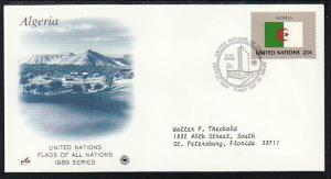 UN New York Algeria Flag 1989 PCS Typed FDC BIN 1268