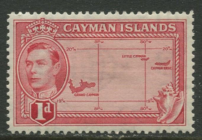 Cayman Islands - Scott 102- KGVI Definitive -1938-43 - MH- Single 1d Stamp