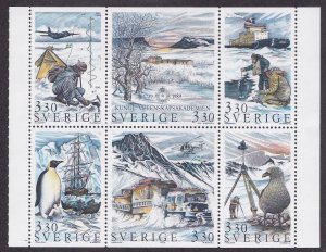 Sweden # 1754a, Polar Exploration Booklet Pane, Mint, NH, 1/2 Cat.