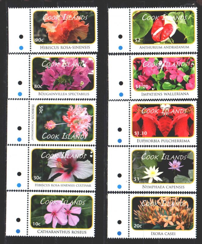 Cook Islands. 2010. 1618-29 from the series. Flowers, flora. MNH.