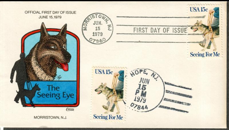 US Collins FDC SC#1787 The Seeing Eye