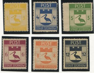 GERMANY Local Mail Stadt Storkow  Sc.#  6 Stamps    MH