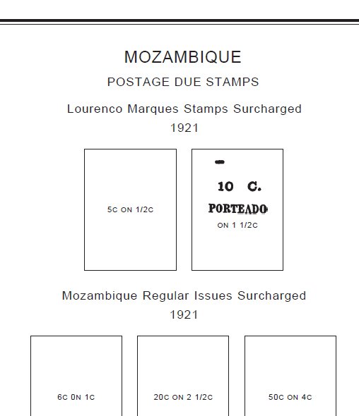 MOZAMBIQUE STAMP ALBUM PAGES 1877-2010 (607 PDF digital pages)