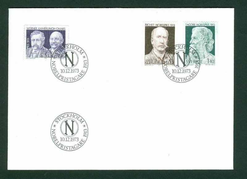 Sweden. FDC 1973 Nobel Prize 1913. Engraver: Arne Wallhorn