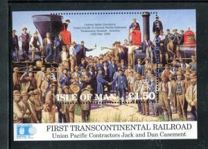 Isle of Man 518 MNH Union Pacific 1st Transcontinental Railroad 1992.  x18629