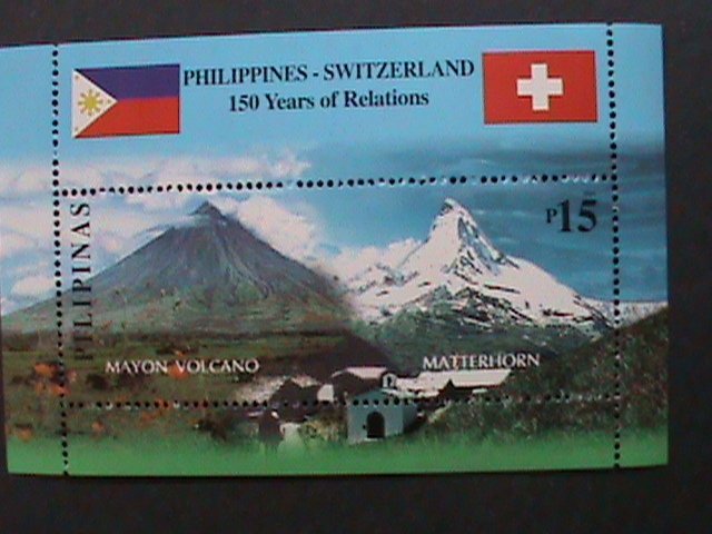 ​PHILIPPINES-2001-150TH YEARS-RELATIONSHIP WITH SWITZERLAND MNH S/S VERY FINE