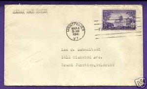 903  VERMONT STATEHOOD 3c 1941, FIRST DAY COVER, UNCACHET...