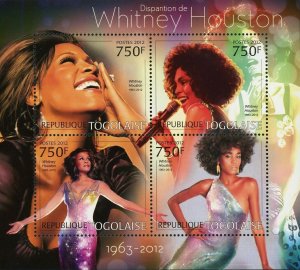 Whitney Houston Stamp Music American Singer Souvenir Sheet MNH #4598-4601