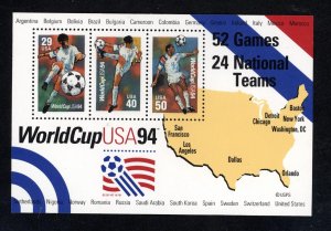 SCOTT 2837 1994 WORLD CUP SOCCER ISSUE SOUVENIR SHEET MNH OG VF!