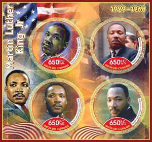 Stamps. Famous people. Martin Luther King 2019 year 1+1 sheets perforated