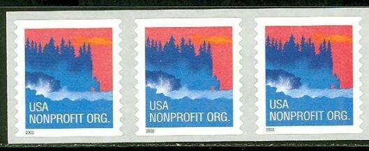 US Stamp #3874 MNH - Sea Coast Coil Strip of 3