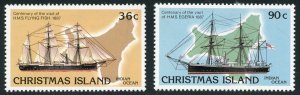 Christmas Island Scott 194-95 Unused LHOG - 1987 Visiting Ships Set - SCV $2.90