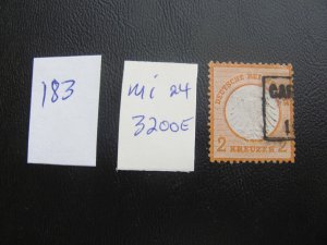 Germany 1872 USED MI. 24 LARGE SHIELD VF/XF 3200 EUROS  RARE STAMP (183) BARGAIN