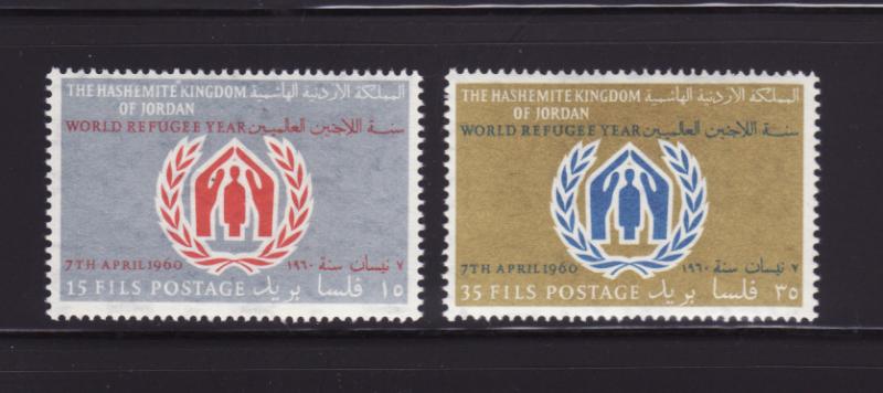 Jordan 369-370 Set MNH World Refugee Year (A)